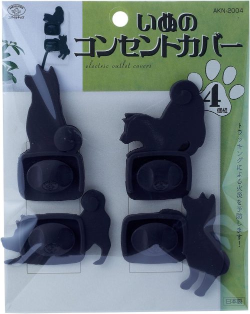 旭電機化成 スマイルキッズ いぬのコンセントカバー 4個組 AKN-2004