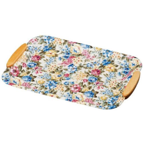 紀州器楽や(KIRAKUYA) すべり止め加工 取手付きトレー フローラ