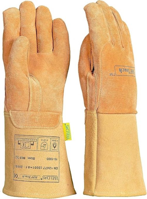 Weldas SOFTouchTM リバース・トップグレイン 豚革製溶接手袋 10-1003