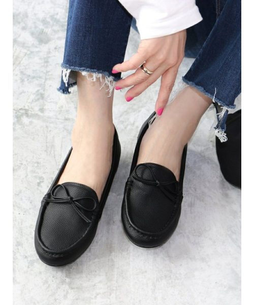 フィン(Fin) シュリンクフェイクレザーモカシン