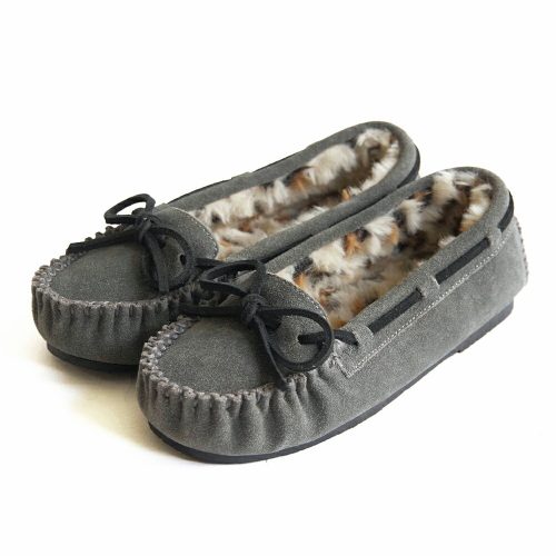 ミネトンカ(MINNETONKA) レオパード ボアモカシンシューズ KIMMY キミー