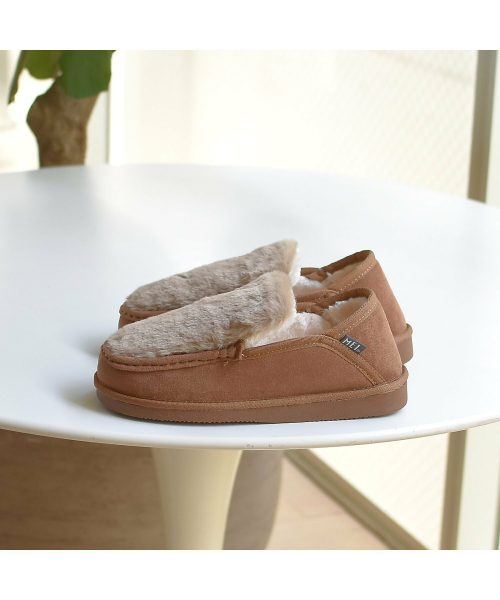 メイ(MEI) モカシン ファー スリッポン