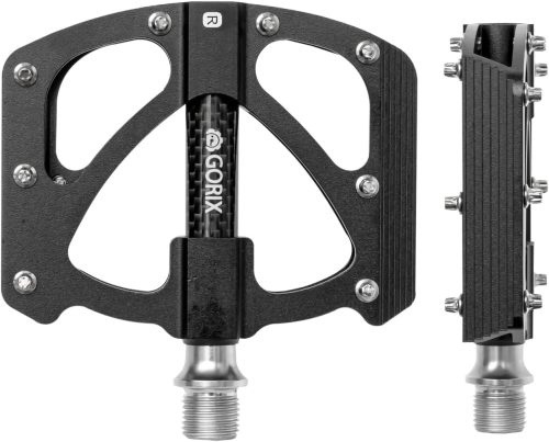 ゴリックス(GORIX) 軽量フラットペダル アルミ カーボン炭素繊維センターチューブ軸カバー GX-FX472