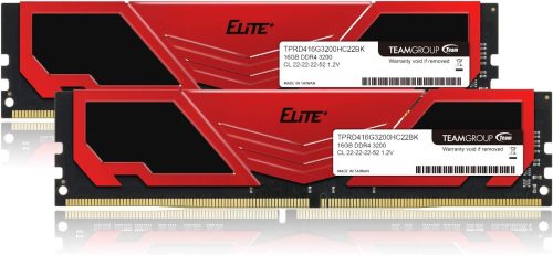 Team ELITE PLUS DDR4 DESKTOP MEMORY RED TPRD432G3200HC22DC01