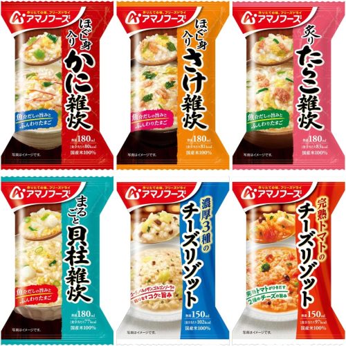 アマノフーズ フリーズドライ 海鮮 雑炊 チーズ リゾット 12食 詰め合わせ