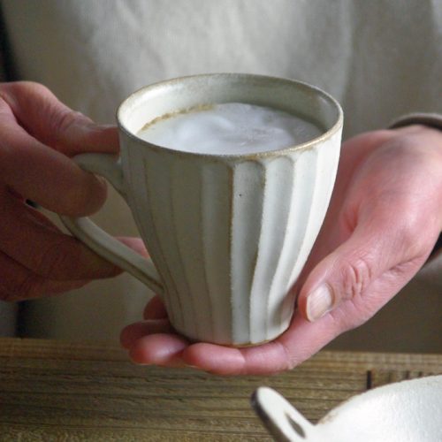 わかさま陶芸 益子焼 Kinariカプチーノマグカップ ws-k005