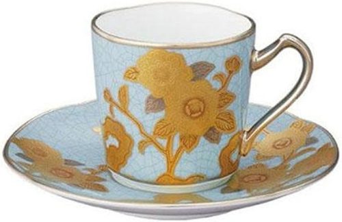 ノリタケ(Noritake) オマージュ コレクション デミタスカップ&ソーサー（淡青絵薔薇文）H-768J/T2404