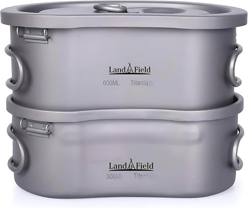 ランドフィールド(Land Field) チタン製 アウトドアクッカー 600ml 300ml セット LF-TMT010