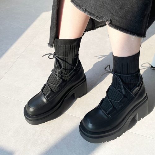 オリエンタルトラフィック(ORiental TRaffic) ニットドッキングレースアップブーツ 41402