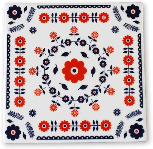 暮らしの彩り 北欧ビンテージライン 鍋敷き 正方形 15cm 4572156