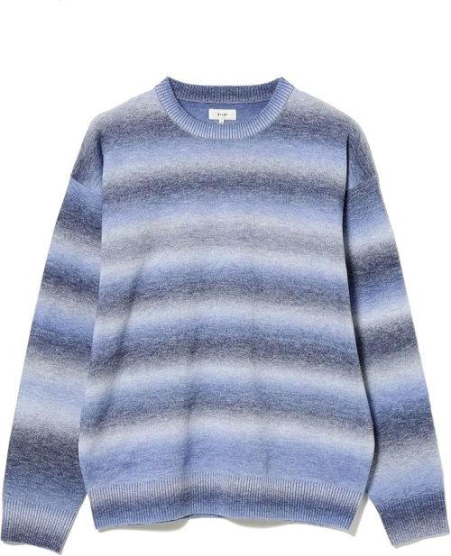 ビームス(BEAMS) フェード ボーダー クルーネックニット