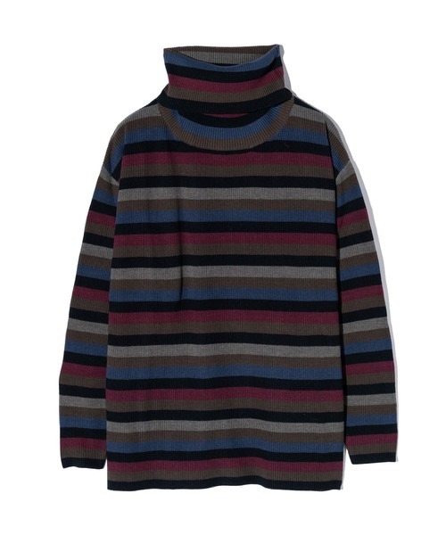 グラム(glamb) Fifties Border Turtle Neck Knit
