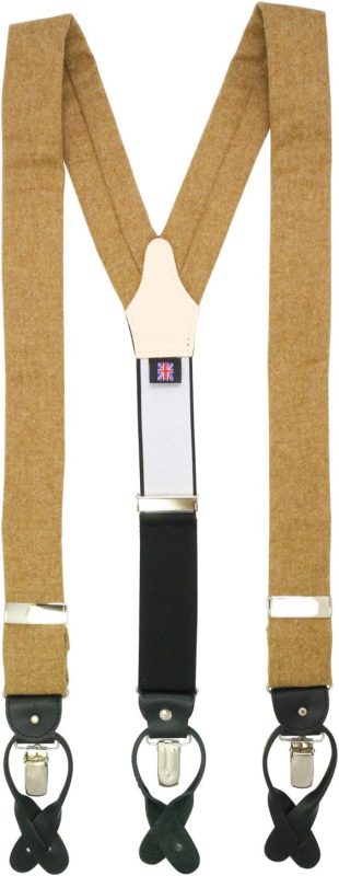 アルバートサーストン(ALBERT THURSTON) サスペンダー ベージュ フランネル