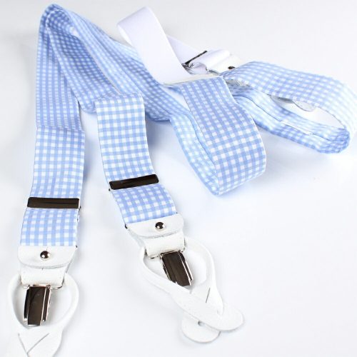 ブレテッレ&ブレイシーズ(BRETELLE&BRACES) サスペンダー ギンガムチェック サックスブルー