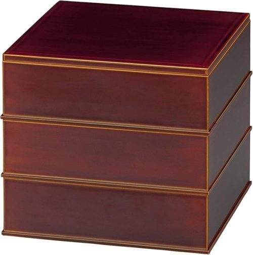 中山漆器 飛騨春慶塗 角重箱 3段