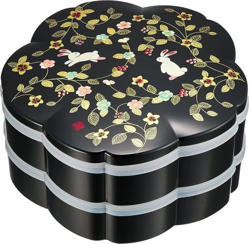 ミタニ 山中漆器(Mitani) 花の小路 7.5桜型 二段オードブル M15404