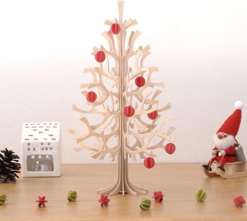 ロヴィ(Lovi) もみの木 ナチュラル 30cｍ ミニボール ブライトレッド ８個付き