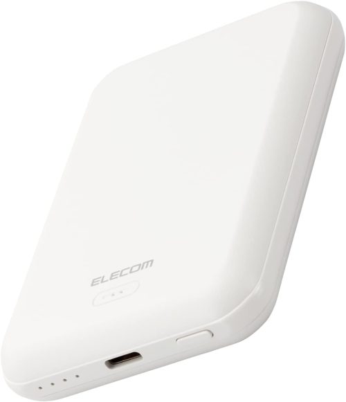 エレコム(ELECOM) マグネット付きワイヤレス充電対応モバイルバッテリー 5000mAh DE-C40-5000