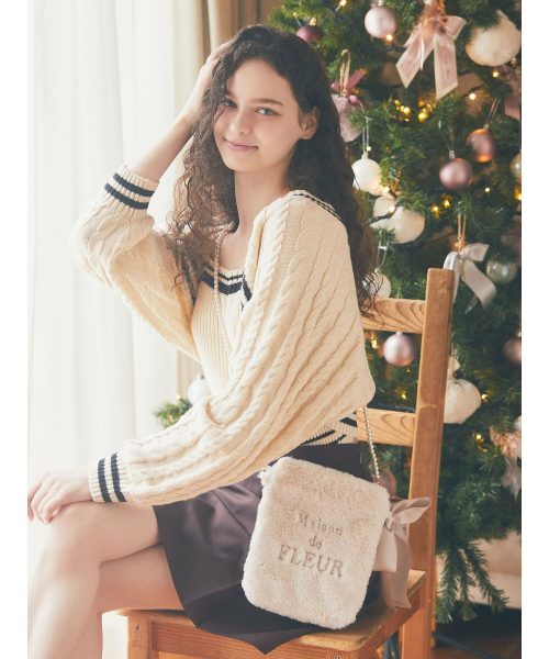 メゾン ド フルール(Maison de FLEUR) メモリアルファーパールミニショルダーバッグ