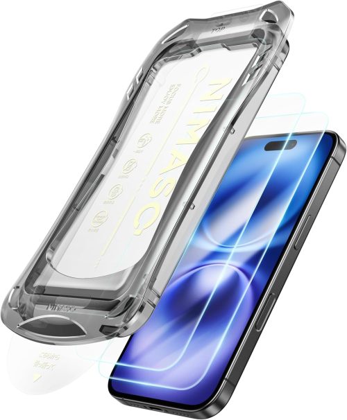 NIMASO iPhone 16 強化ガラスフィルム 自動除塵 貼付け簡単 DSP24G1351 2024