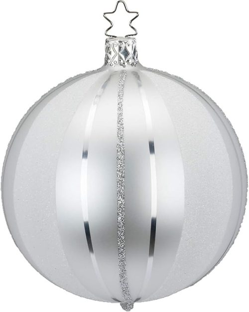 インゲ・グラス(INGE-GLAS MANUFAKTUR) クリスマスツリー オーナメント ガラス デコレーションボール ストライプ 8cm 100243