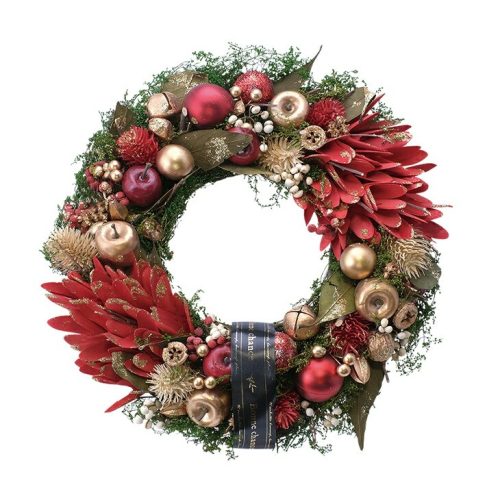 お庭の宅配便 クリスマスリース ledライト付き
