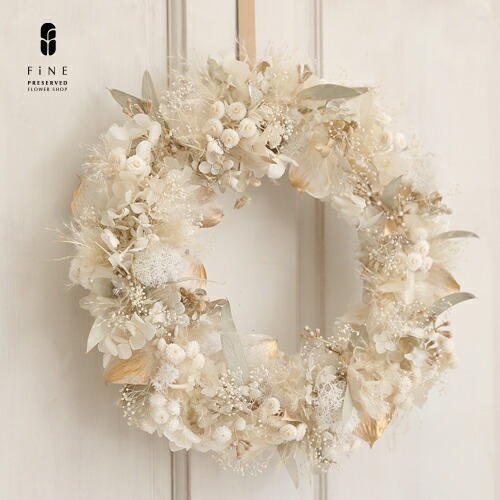 プリザーブドフラワーファイン クリスマスリース スノースケープ ag391