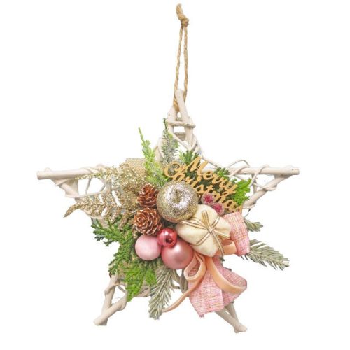 マンキッキ(MANKIKKI) クリスマスリース ホワイトスター 25cm HSM6186A