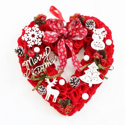 グランドクルー(Grande Crue) クリスマスリース フェルト素材 ハート