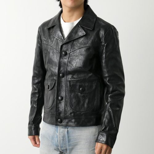 セリーヌ(CELINE) ストレートカット ブルゾン ワックスドラムスキン