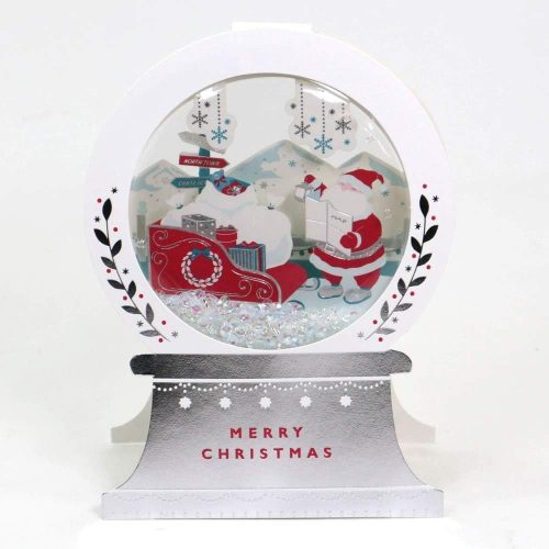 ホールマーク(Hallmark) 立てて飾れるスノードームカード サンタとそり XAR-828-455