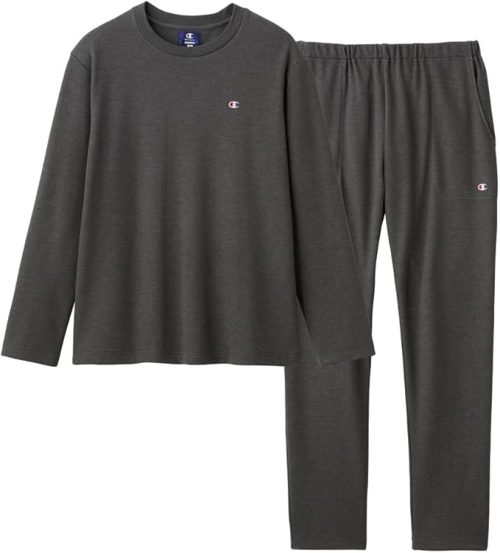 チャンピオン(Champion) 綿混 ダンボールニット ルームウェア 長袖長パンツ