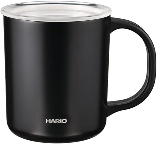 ハリオ(HARIO) セラミックコーティング 真空二重保温マグ 350 ブラック CMG-350-B