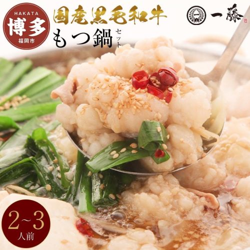 福岡県福岡市 一藤 国産黒毛和牛もつ鍋セット 2~3人前