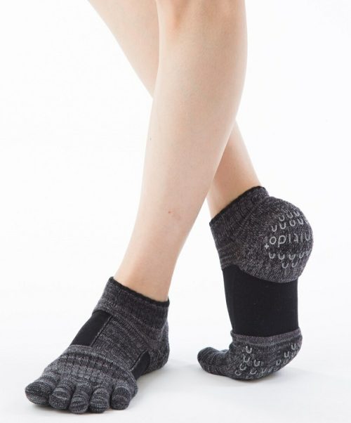 ニッティドプラス(knitido) ラン・エアークッション マーブルメッシュ アンクル 5本指ソックス