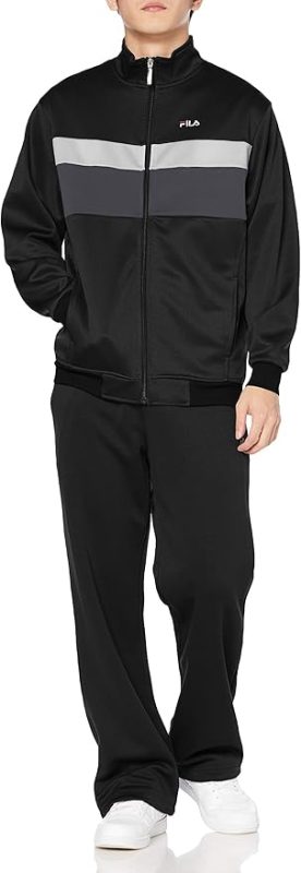 フィラ(FILA) ワンポイント ロゴ刺繍 切替 上下 ジャージ セットアップ