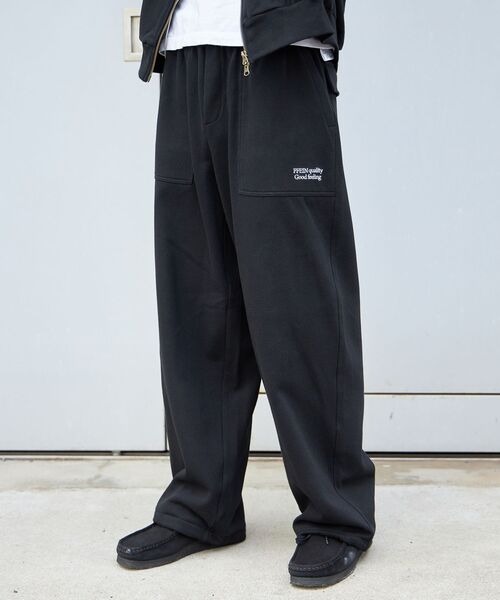 フェイン(FFEIN) シンプルワイドベイカースウェットパンツ