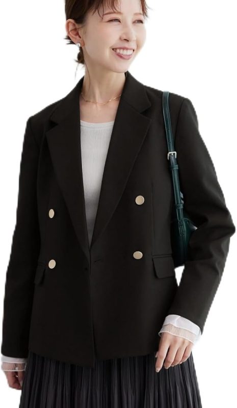 ロペピクニック(ROPE’ PICNIC) ウールライクサージ金ボタンジャケット