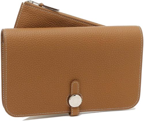エルメス(HERMES) 長財布 かぶせ蓋 ドゴン GM トゴ シルバー金具