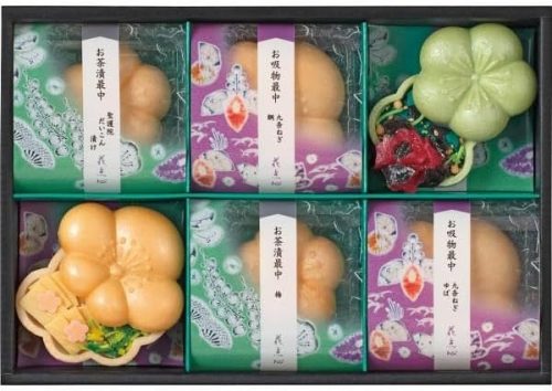 辻が花 お茶漬最中・お吸い物最中セット 化粧箱6個入り