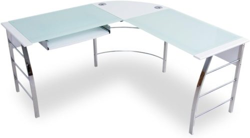 ロウヤ(LOWYA) L字デスク ガラス天板 幅96cm F806_FJ028_0010