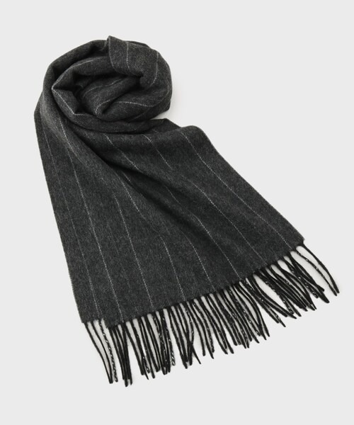 タケオキクチ(TAKEO KIKUCHI) 洗えるカシミヤ ヘリンボン ストライプ マフラー