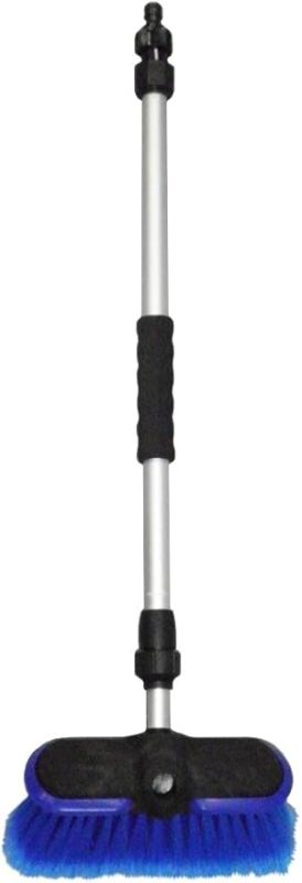 早川工業 ワンタッチ伸縮通水デッキブラシ 先割れ