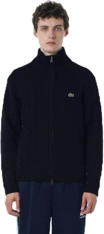 ラコステ(LACOSTE) クレイジーニッティングハイネックジップカーディガン