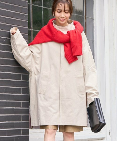 フリークスストア(FREAK'S STORE) スタンドカラー ツイル オーバーコート