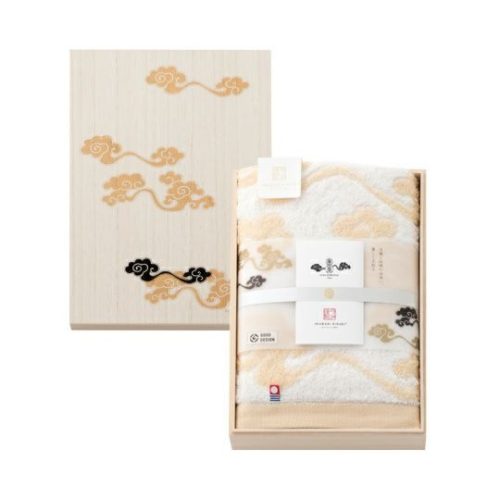 今治謹製 雲母唐長 KIRA KARACHO タオル 木箱入り コンパクトバスタオル