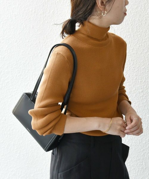 シップスエニィ(SHIPS any) 手洗い可能 デリケート リブ タートルネック ニット プルオーバー