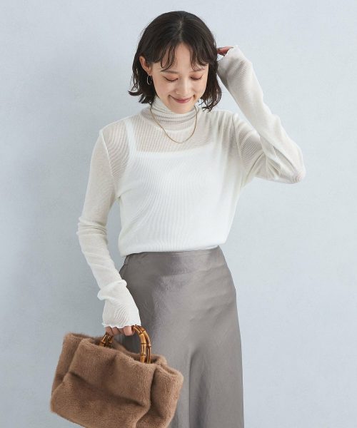 ユナイテッドアローズ グリーンレーベルリラクシング(UNITED ARROWS green label relaxing) テレコ タートルネック プルオーバー カットソー