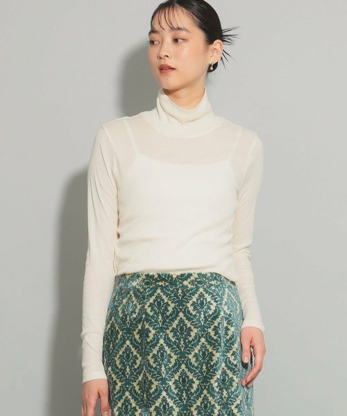 レイビームス(Ray Beams) ガーゼ フライス タートルネック トップス