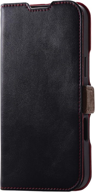 エレコム(ELECOM) iPhone 16 Plus ソフトレザーケース 磁石付 耐衝撃 ステッチ PM-A24BPLFY